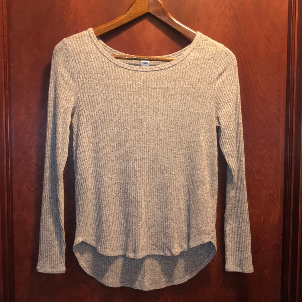Light Grey Ribbed Sweater